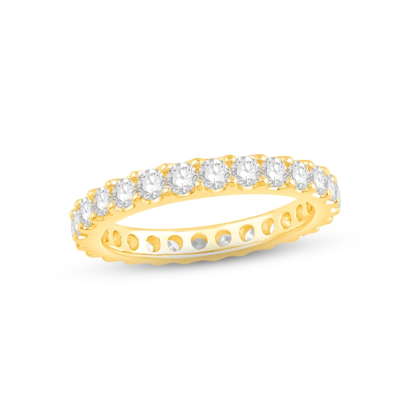 Diamond Eternity Ring 1-1/2 ct tw Round-cut Yellow Gold Plated