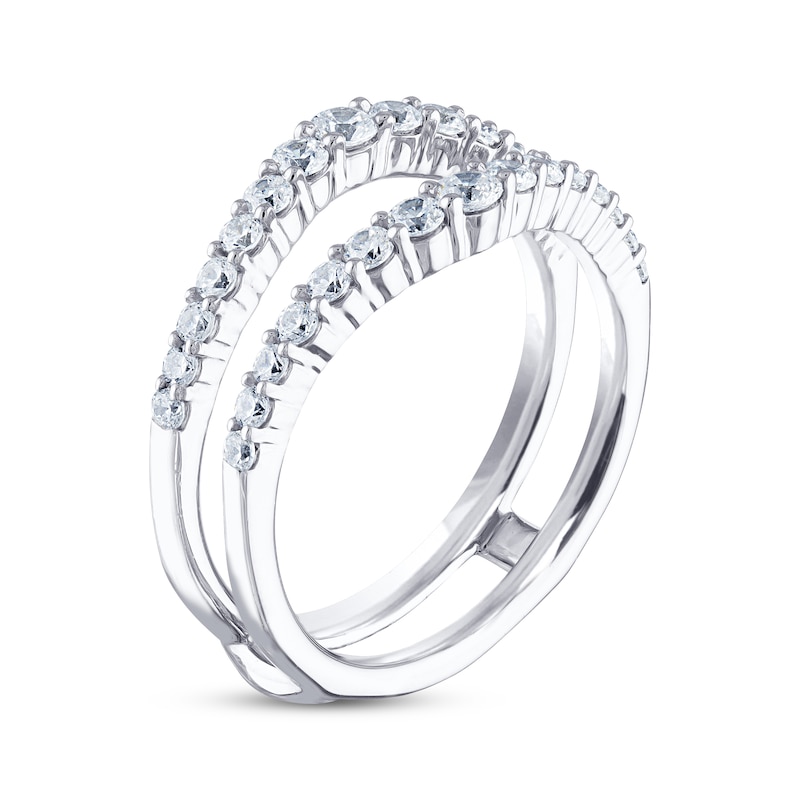 THE LEO Diamond Enhancer Ring 3/4 ct tw Round-cut White Gold Plated