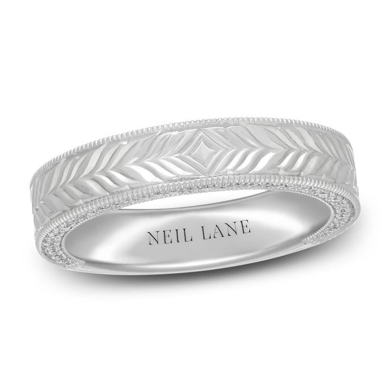 Neil Lane Gender Neutral Diamond Band 1/4 ct tw Round-Cut White Gold Plated