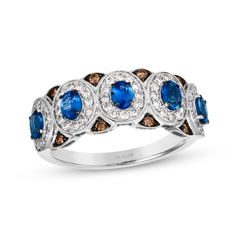 Le Vian Sapphire Ring 1/2 ct tw DIamonds Vanilla Gold Plated