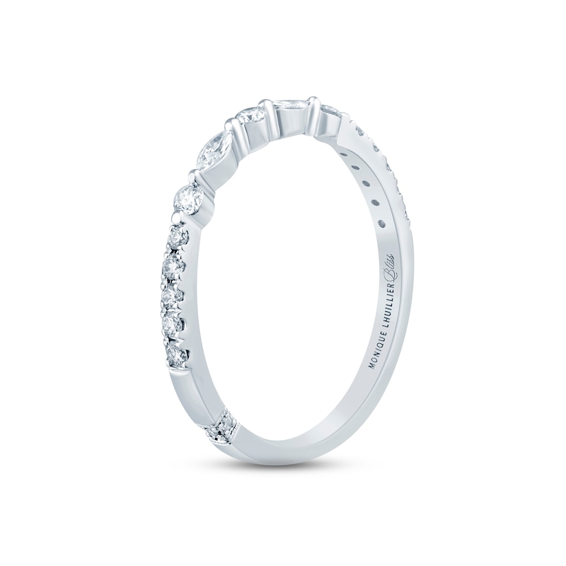 Monique Lhuillier Bliss Diamond Anniversary Band 1/3 ct tw Round & Marquise-cut White Gold Plated