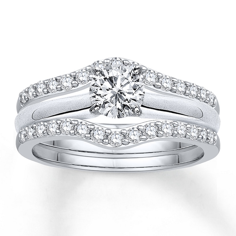 Diamond Enhancer Ring 1/2 ct tw Round-cut White Gold Plated