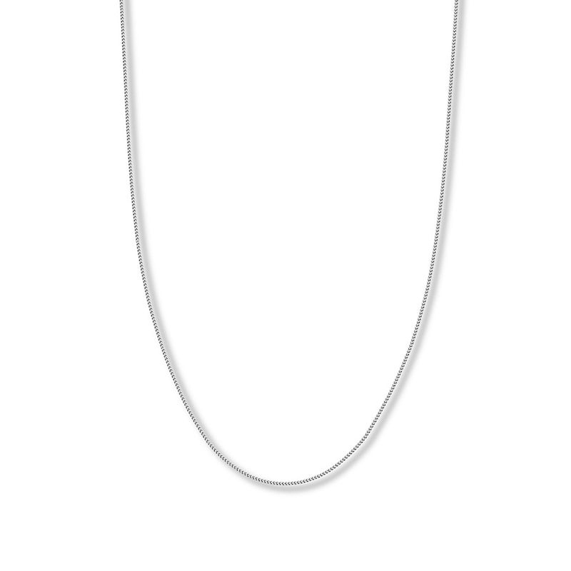 24" Solid Franco Chain White Gold Plated Appx. 1.55mm