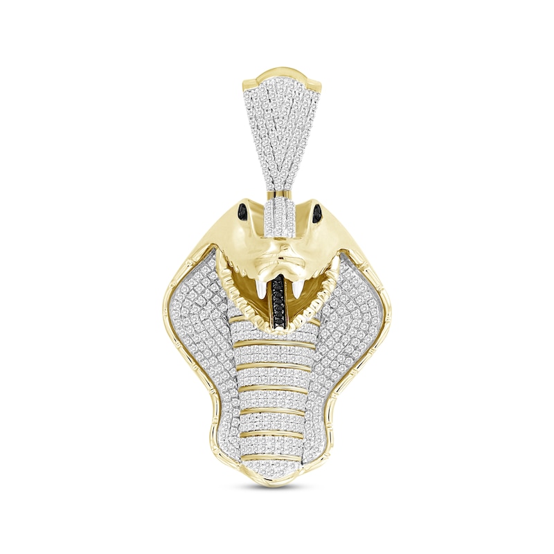 Men's Diamond & Spinel Cobra Head Charm 1-1/4 ct tw Round-cut Yellow Gold Plated