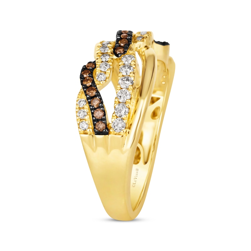 Le Vian Chocolate Twist Diamond Ring 1/2 ct tw Honey Gold Plated