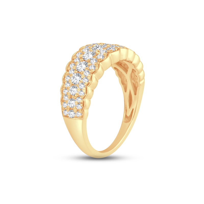 Diamond Anniversary Ring 1 ct tw Round-cut Yellow Gold Plated