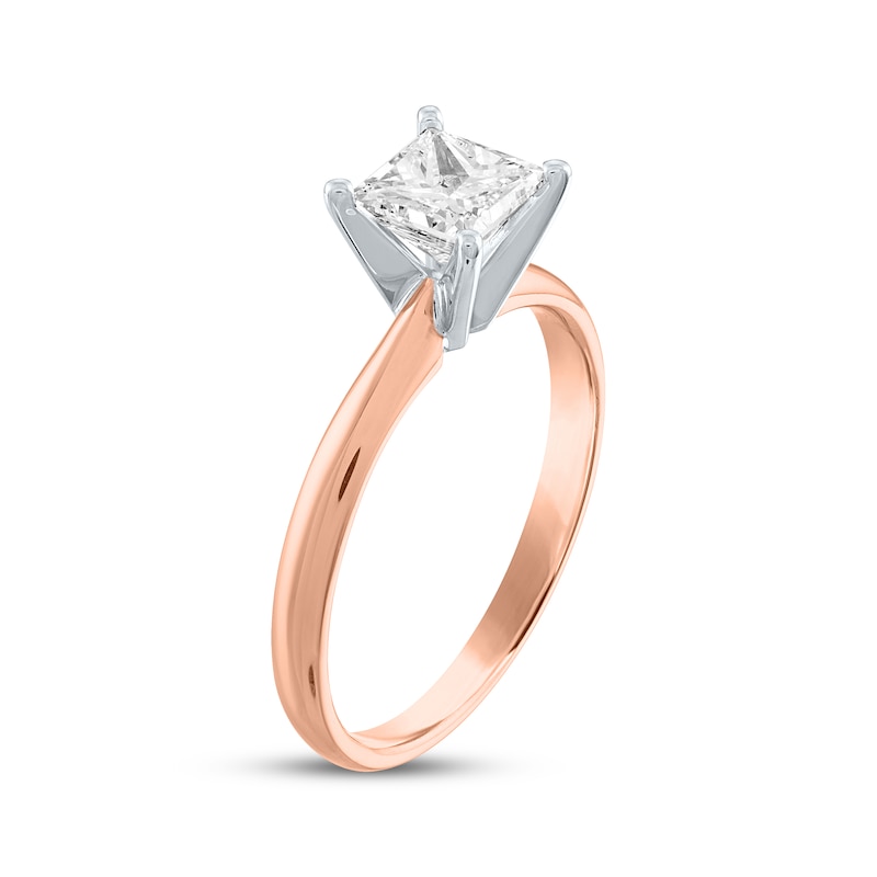 Diamond Solitaire Engagement Ring 1 ct tw Princess-Cut Rose Gold Plated