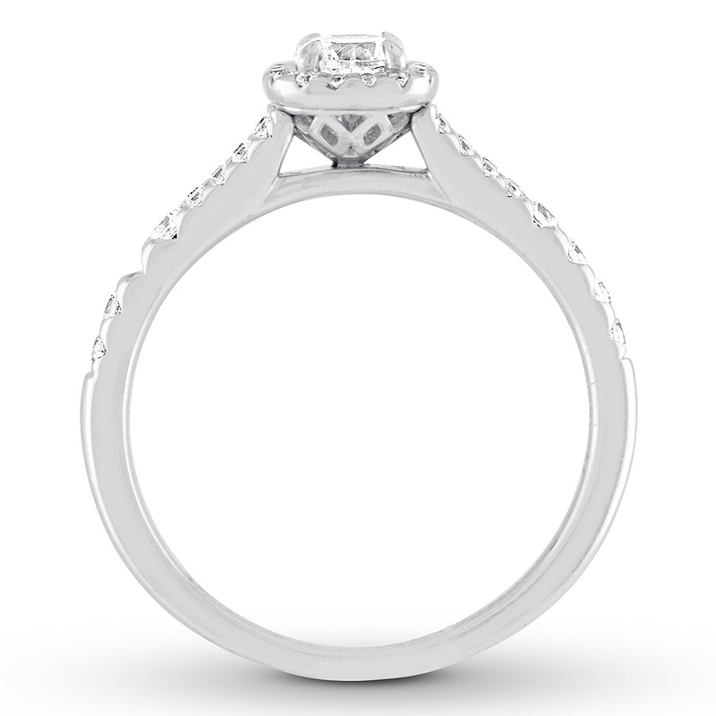 Diamond Engagement Ring 5/8 ct tw Round-cut White Gold Plated