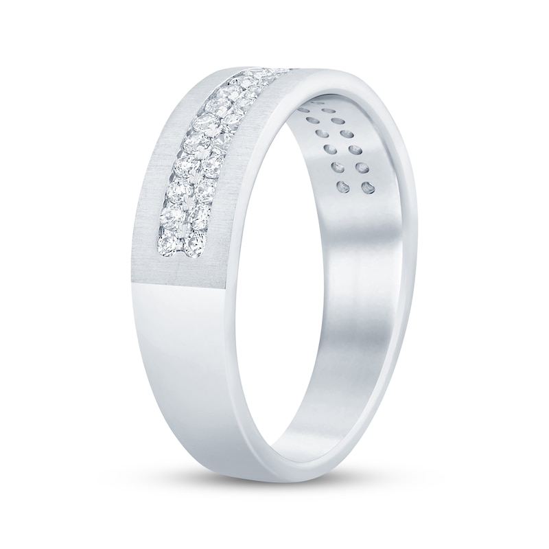 Men’s Round-Cut Diamond Wedding Band 1/2 ct tw White Gold Plated