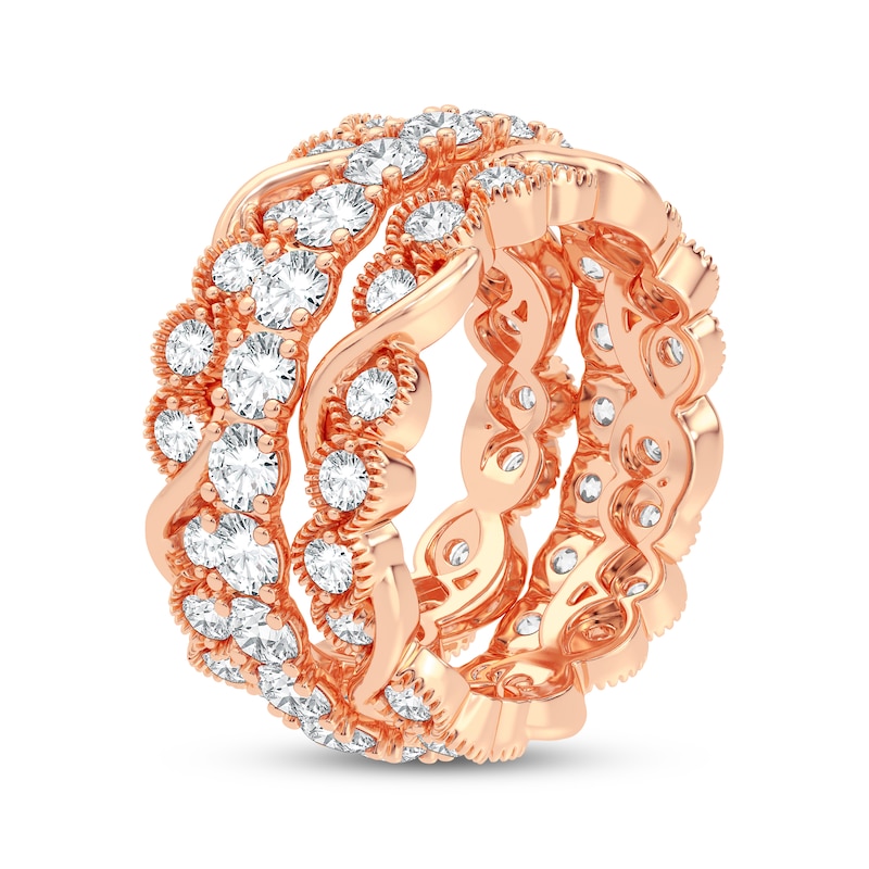 Round-cut Diamond Eternity Band 3 ct tw Rose Gold Plated