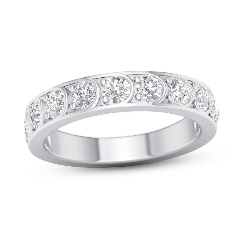 Diamond Anniversary Ring 1 ct tw White Gold Plated
