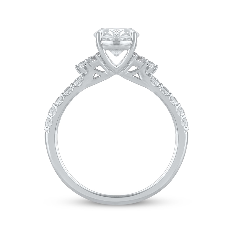 Lab-Created Diamonds by Oval-Cut Engagement Ring 2 ct tw White Gold Plated