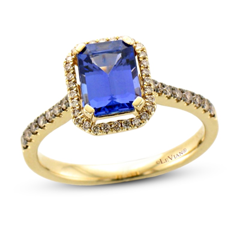 Le Vian Tanzanite Ring 1/4 ct tw Diamonds Honey Gold Plated - Size 7