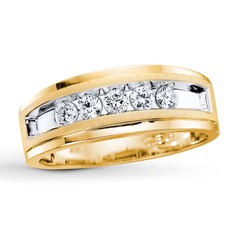 Men's Diamond Wedding Band 1/2 ct tw Yellow Gold Plated