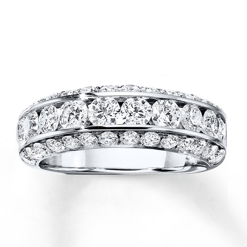 Diamond Anniversary Band 2 ct tw Round Ideal-cut 18K White Gold