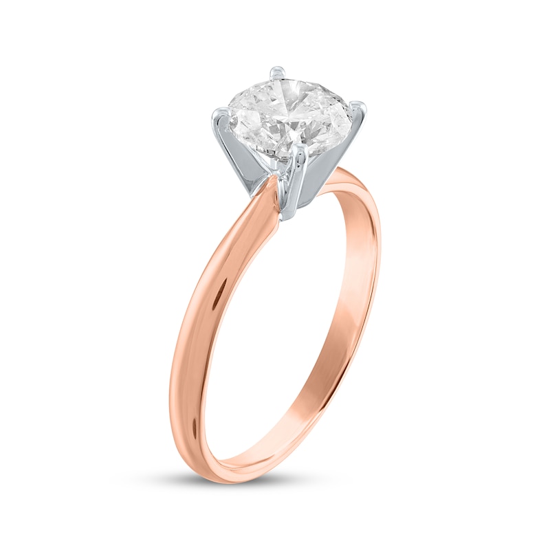 Diamond Solitaire Engagement Ring 2 ct tw Round-Cut Rose Gold Plated