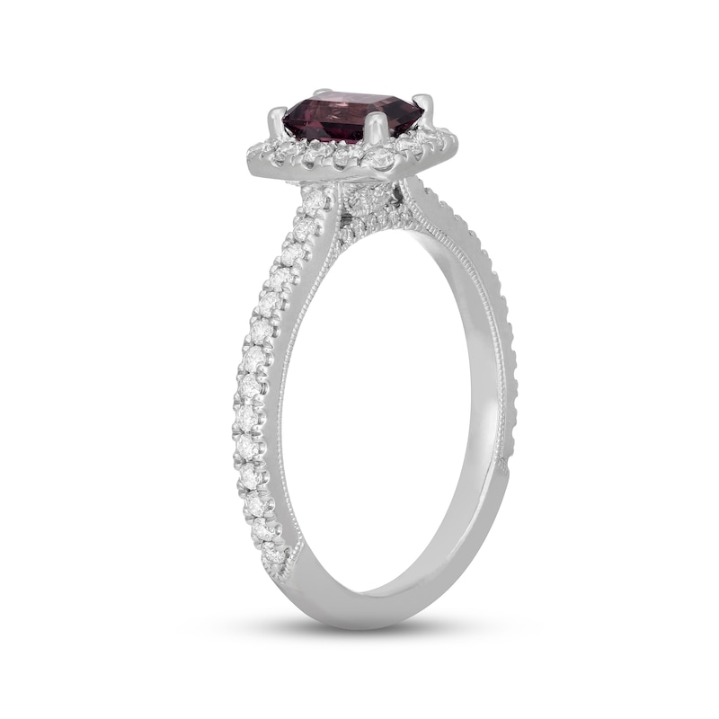 Neil Lane Pink Tourmaline & Diamond Engagement Ring 1/2 ct tw White Gold Plated