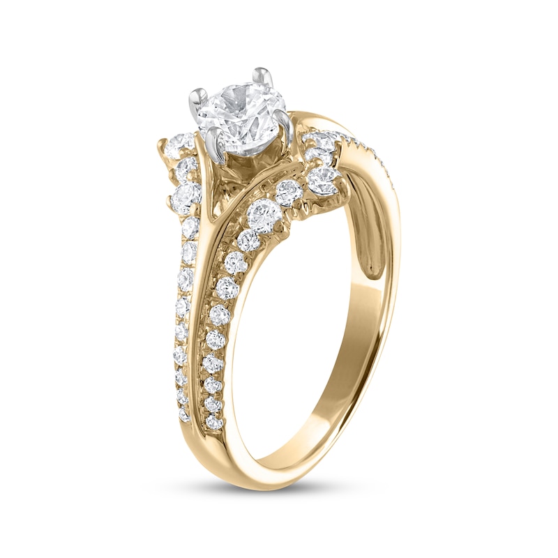 Diamond Engagement Ring 1 ct tw Round-cut Yellow Gold Plated