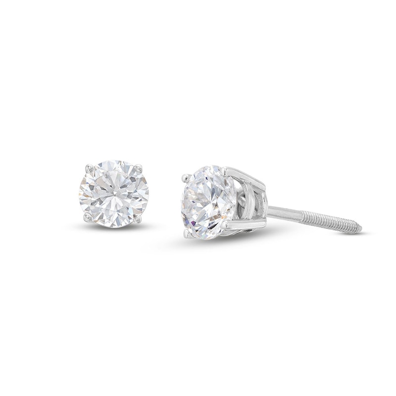 Certified Diamond Round-cut Earrings 3/4 ct tw White Gold Plated
