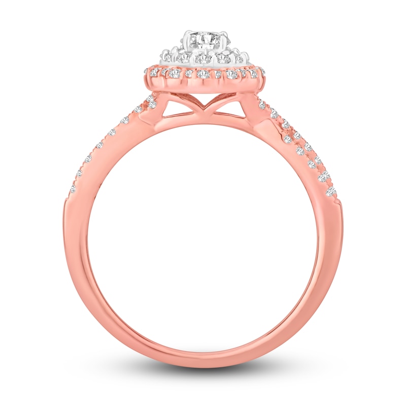 Diamond Engagement Ring 1/2 ct tw Round-Cut Two-Tone Gold Plated