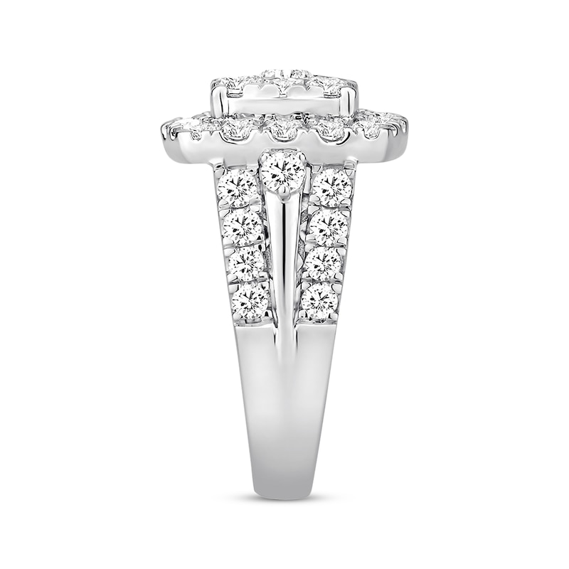 Diamond Engagement Ring 3 ct tw Round-cut White Gold Plated
