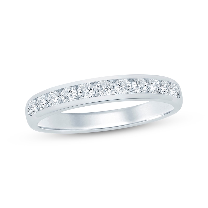 Round-Cut Diamond Anniversary Band 1/2 ct tw White Gold Plated