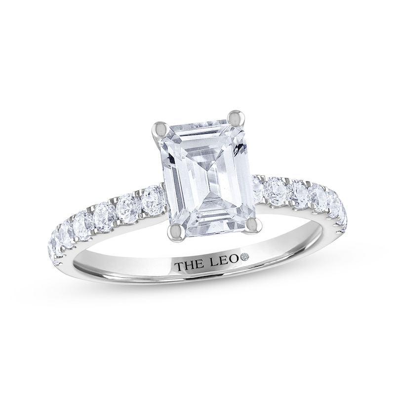 THE LEO Diamond Emerald-Cut Engagement Ring 2 ct tw White Gold Plated