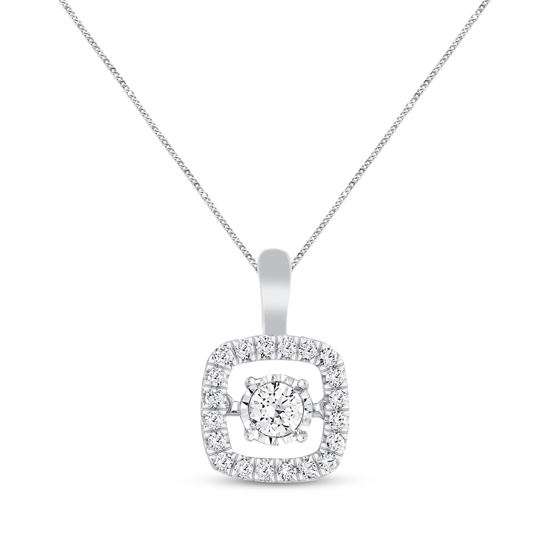 Unstoppable Love Necklace 1/2 ct tw White Gold Plated 19"