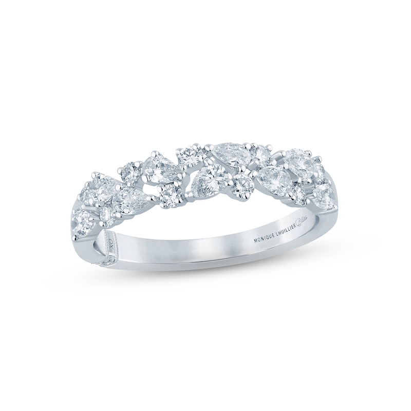 Monique Lhuillier Bliss Diamond Anniversary Band 3/4 ct tw Pear & Round-cut White Gold Plated