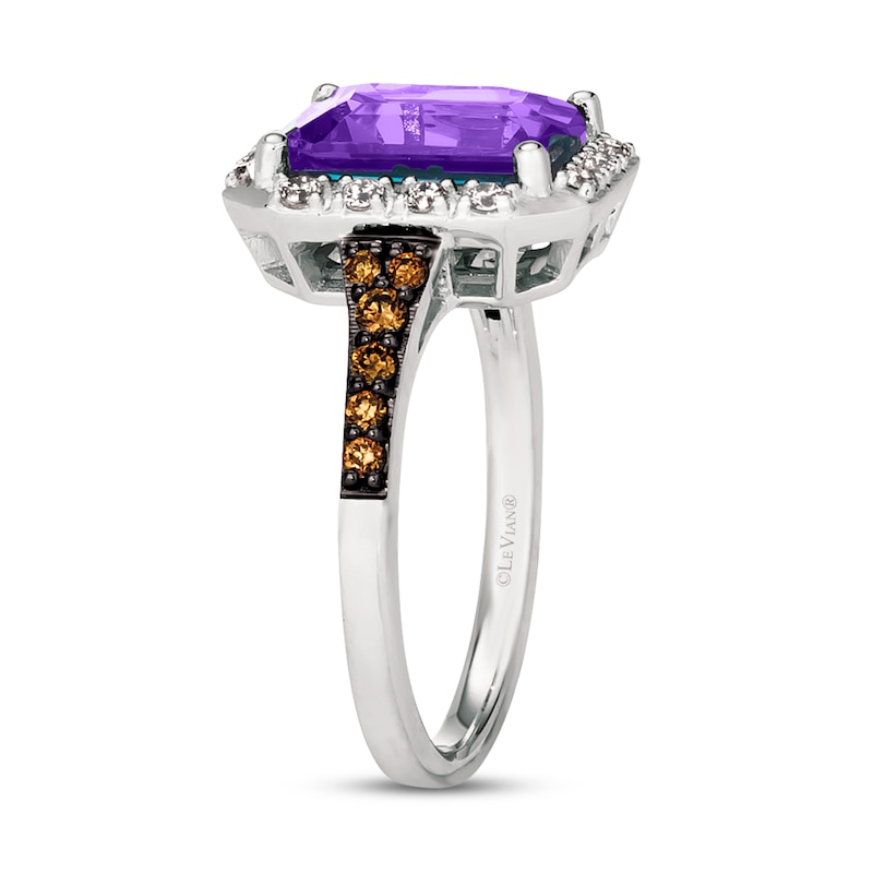 Le Vian Amethyst Ring 1/3 ct tw Diamonds Vanilla Gold Plated