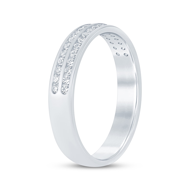 Round-Cut Diamond Anniversary Band 1/4 ct tw White Gold Plated