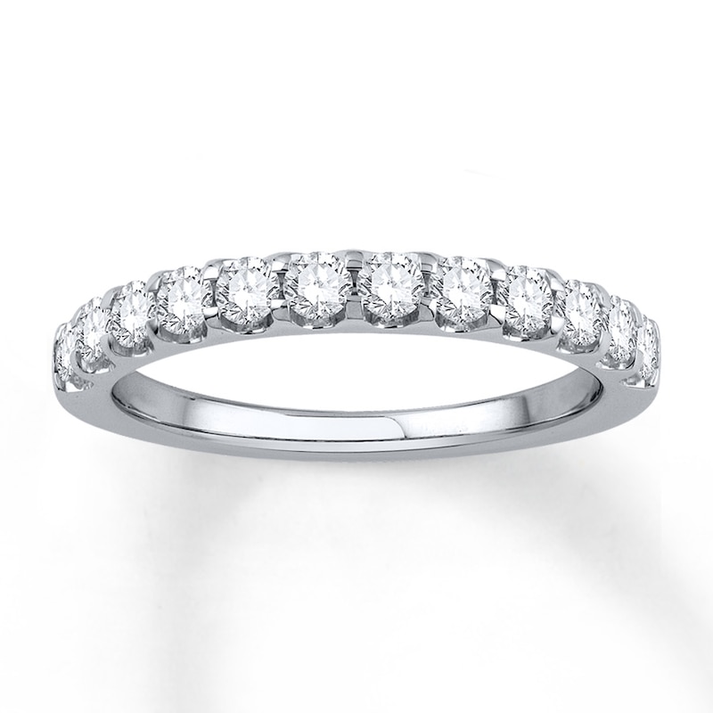 Diamond Anniversary Band 5/8 ct tw Round-cut White Gold Plated