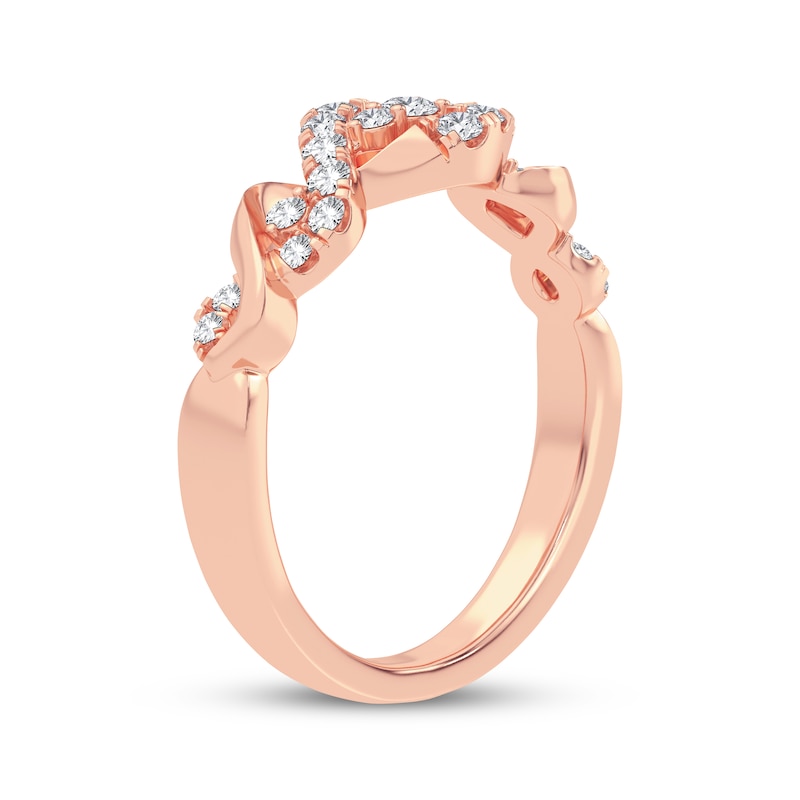 Diamond Twist Anniversary Band 1/3 ct tw Rose Gold Plated