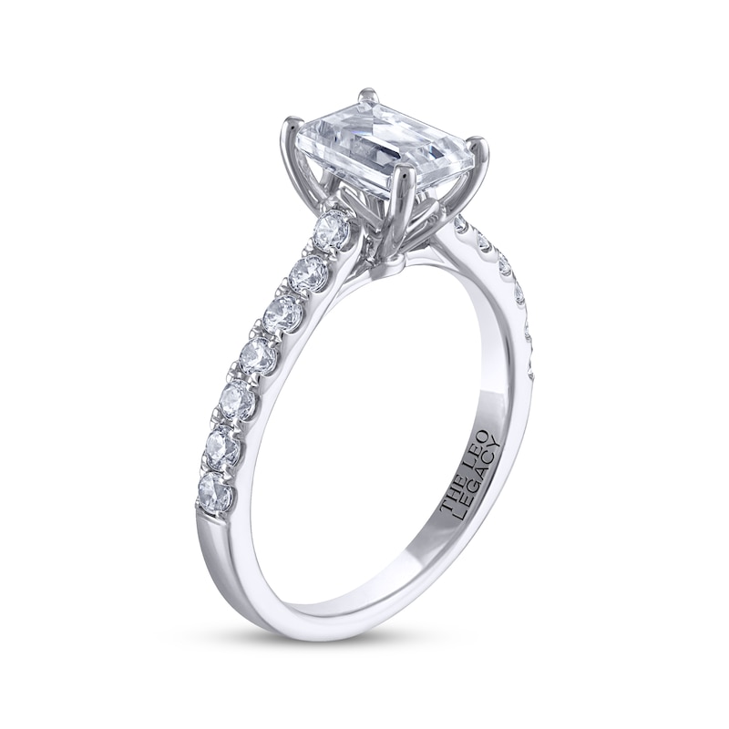 THE LEO Legacy Lab-Created Diamond Emerald-Cut Engagement Ring 1-7/8 ct tw White Gold Plated