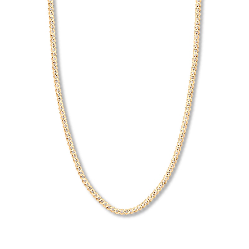 24" Solid Curb Chain Yellow Gold Plated Appx. 4.95mm