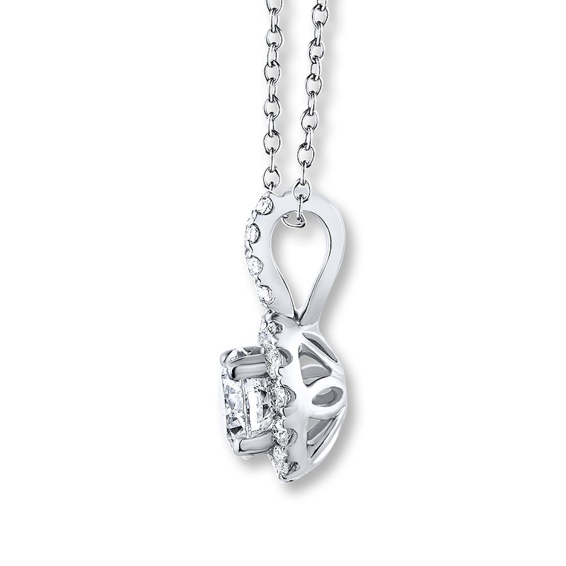 THE LEO Diamond Necklace 5/8 ct tw Round-cut White Gold Plated 19"