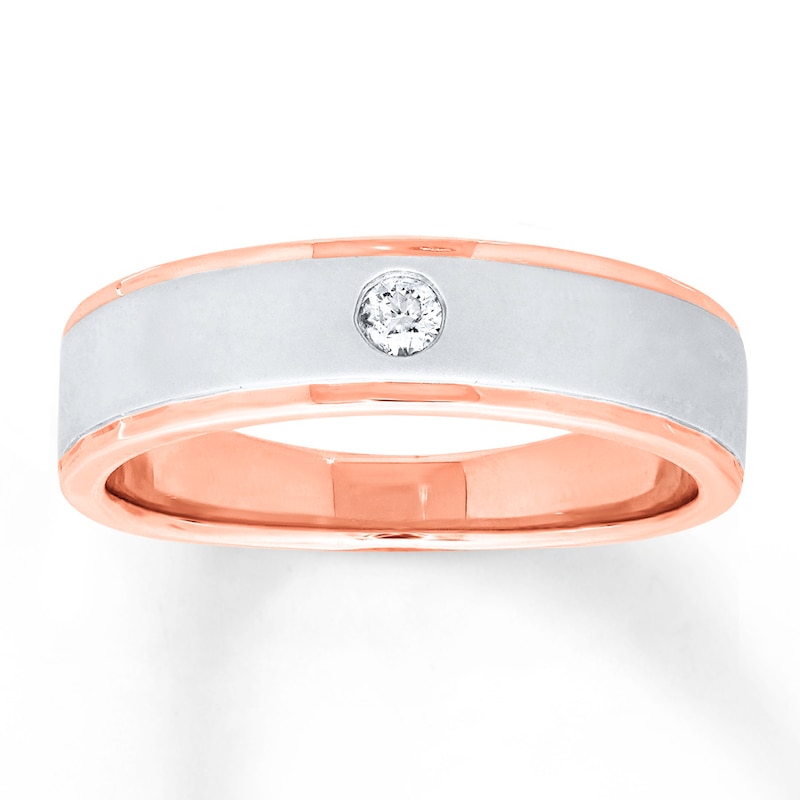 Men's Band 1/15 Carat Diamond Rose Gold Plated