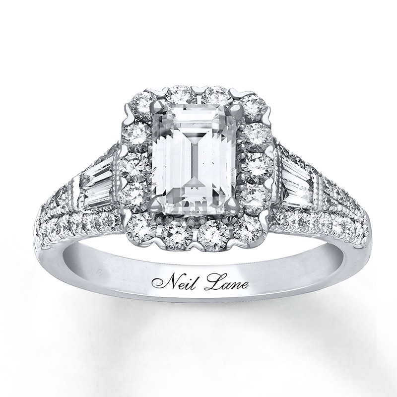 Neil Lane Engagement Ring 1-7/8 ct tw Diamonds White Gold Plated
