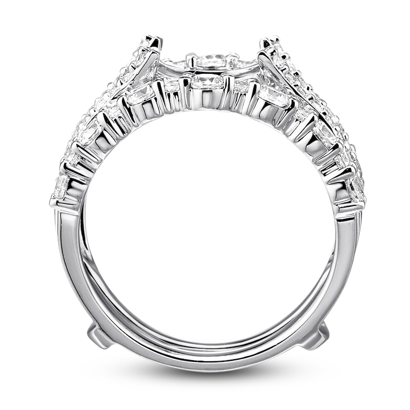 Diamond Enhancer Ring 1-1/3 ct tw Round-cut White Gold Plated