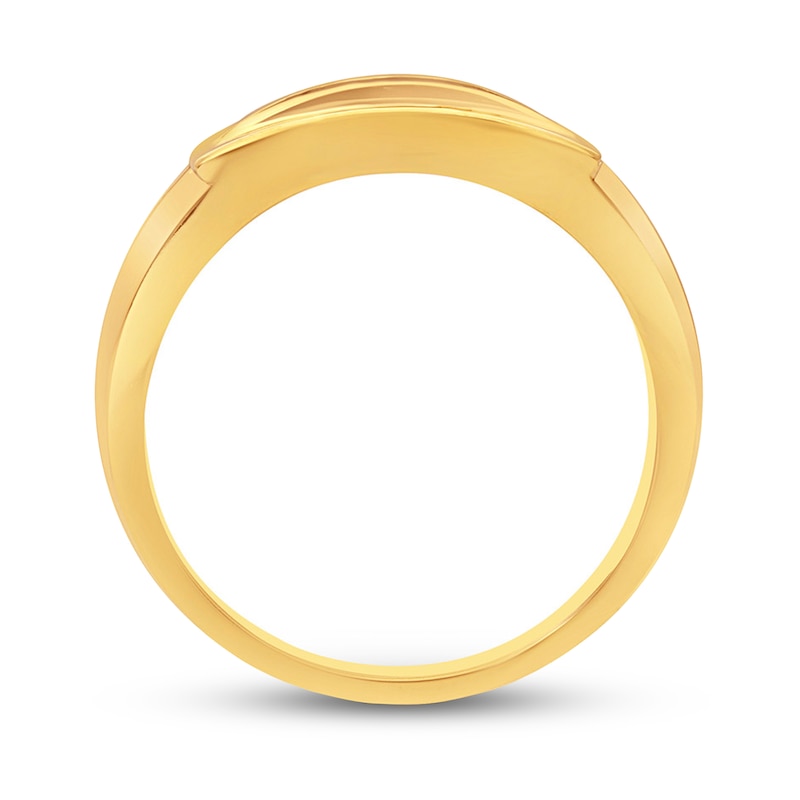 Men's Black Diamond Ring 1/2 ct tw Round-cut Yellow Gold Plated