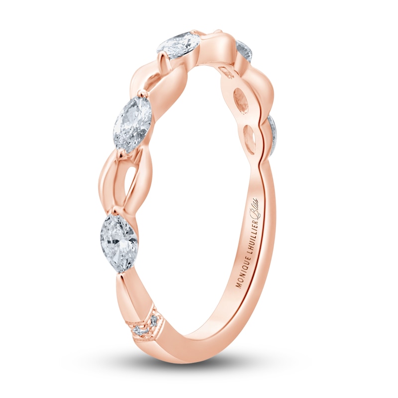 Monique Lhuillier Bliss Diamond Anniversary Band 1/2 ct tw Marquise & Round-cut Rose Gold Plated