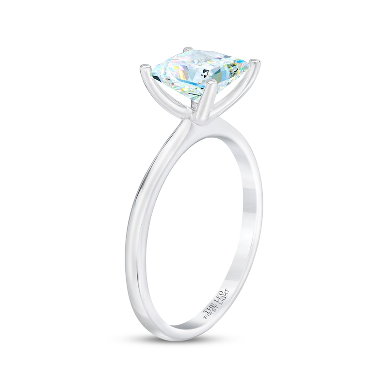 THE LEO First Light Diamond Princess-Cut Solitaire Engagement Ring 2 ct tw White Gold Plated
