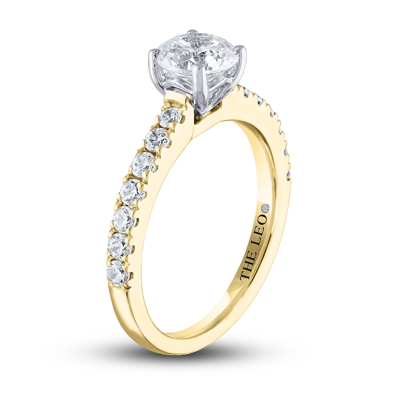 THE LEO Diamond Engagement Ring 1-3/8 ct tw Round-cut Yellow Gold Plated