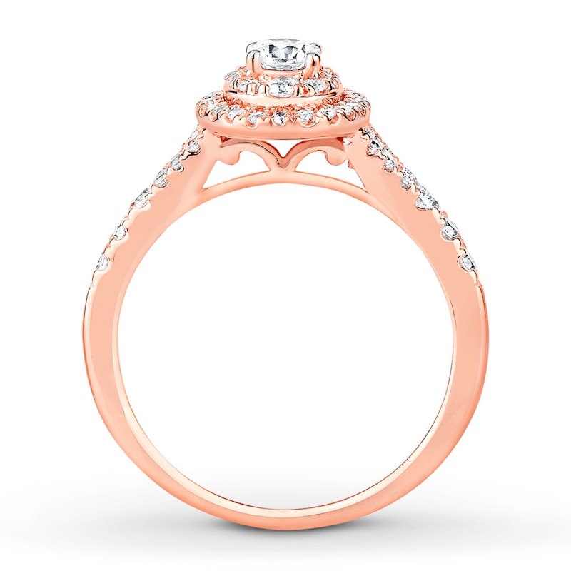 Diamond Engagement Ring 5/8 ct tw Round-cut Rose Gold Plated