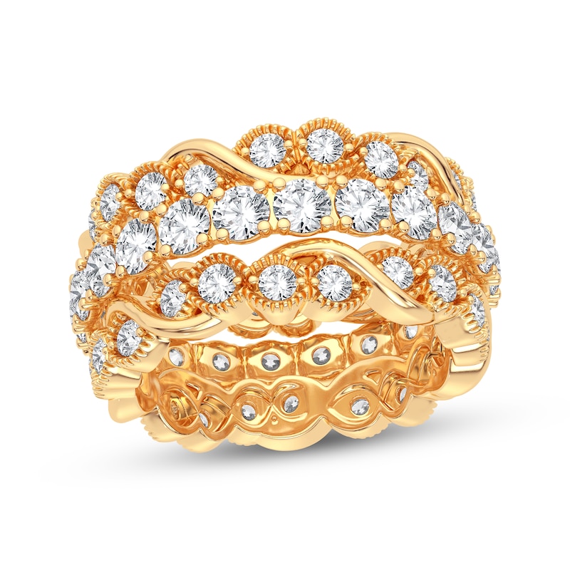 Round-cut Diamond Eternity Band 3 ct tw Yellow Gold Plated