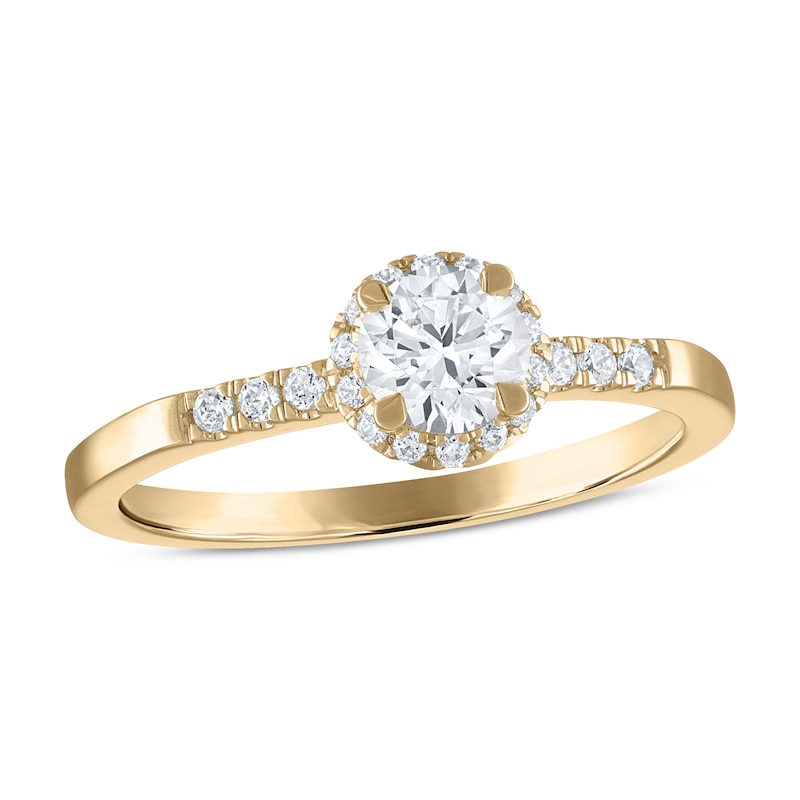 Diamond Engagement Ring 5/8 ct tw Round-cut Yellow Gold Plated