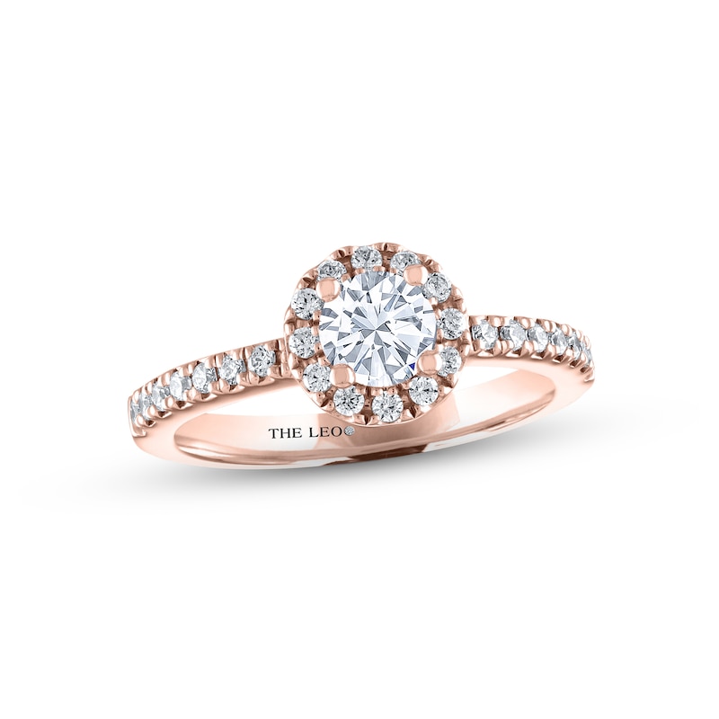 THE LEO Diamond Engagement Ring 3/4 ct tw Round-cut Rose Gold Plated