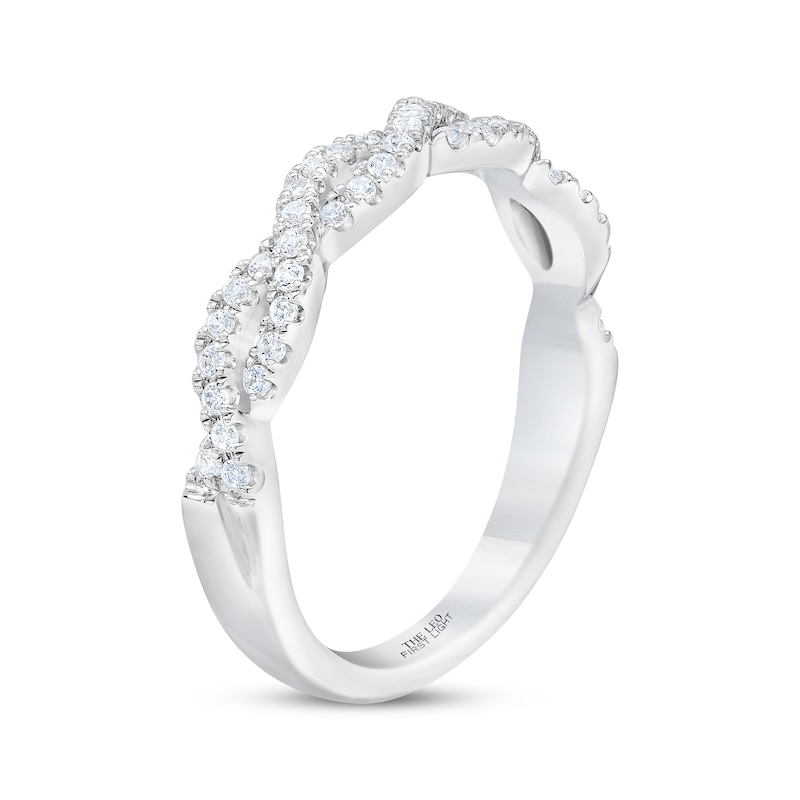 THE LEO First Light Round-Cut Diamond Wedding Band 1/3 ct tw White Gold Plated