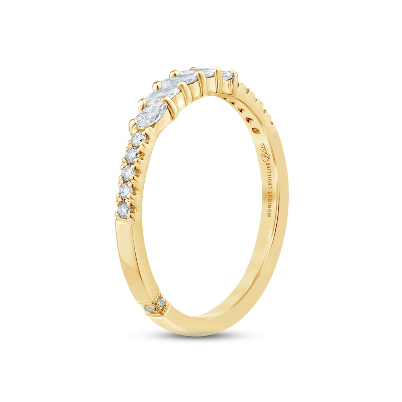 Monique Lhuillier Bliss Diamond Anniversary Band 1/4 ct tw Marquise & Round-cut Yellow Gold Plated