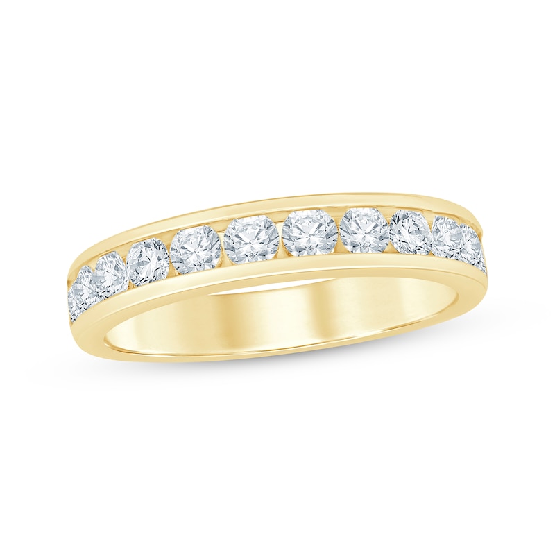 Round-Cut Diamond Anniversary Band 1 ct tw Yellow Gold Plated